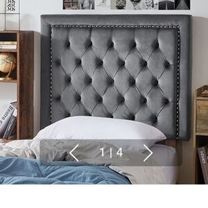 Elegant Gray Tufted Headboard